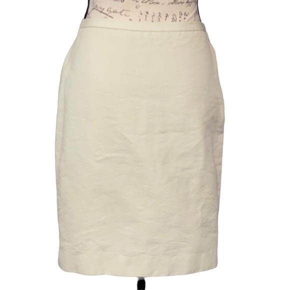 Ann Taylor Pleated Skirt 100% Cotton Size 4P Cream - Picture 2 of 6